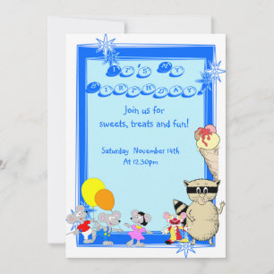 Fun kids  cartoon birthday party invitation