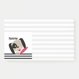 Fun kids cartoon dog favourite white puppy post-it notes