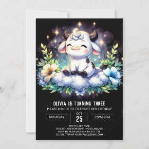 Fun Kids Cow Birthday Invitation