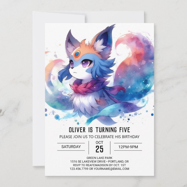 Fun Kids Fox Birthday  Invitation (Front)