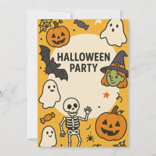Fun Kids Halloween Party Invitation