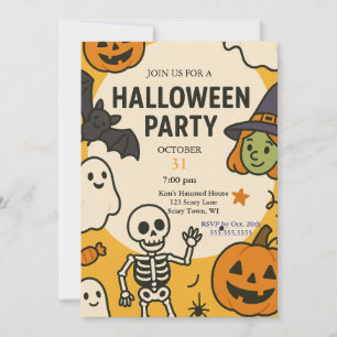 Fun Kids Halloween Party Invitation