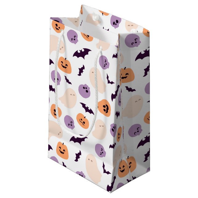 Fun Kids Halloween Pattern Small Gift Bag (Front Angled)