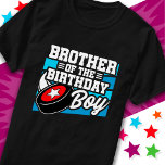 Fun Kids Hockey Party Brother of the Birthday Boy T-Shirt<br><div class="desc">This hockey birthday party design is perfect for a boy's hockey theme birthday party. Great birthday party idea for kids that love to play hockey,  watch hockey or future hockey star players! Features a hockey puck graphic for a boy's hockey birthday party.</div>