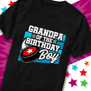 Fun Kids Hockey Party Grandpa of the Birthday Boy T-Shirt