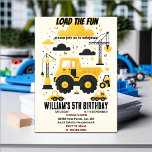 fun kids Simple construction trucks 5th birthday Invitation<br><div class="desc">Get ready for a day of laughter and excitement with our Fun Kids Simple Construction Trucks 5th Birthday Invitation! Bursting with playful energy, this invite features lively construction trucks, setting the perfect tone for a celebration full of joy. Join in the fun as we gather for your child's 5th birthday...</div>