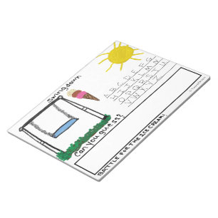 Fun Kids Swingdown Word Game Large Notepad