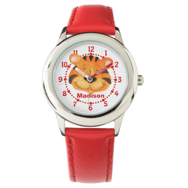 Fun kids tiger art wrist watch (Front)