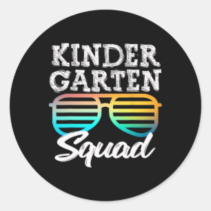 Fun Kindergarten Squad Sungles Fun Kids Byck To Sc Classic Round Sticker