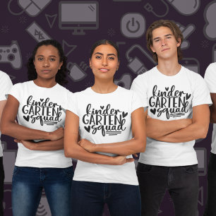 Fun Kindergarten Squad with Teacher's Name T-Shirt