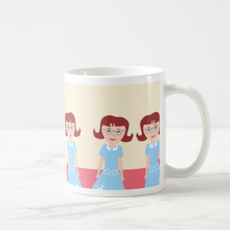 Fun Kitschy Fifties Gal Cute Retro Illustration Coffee Mug