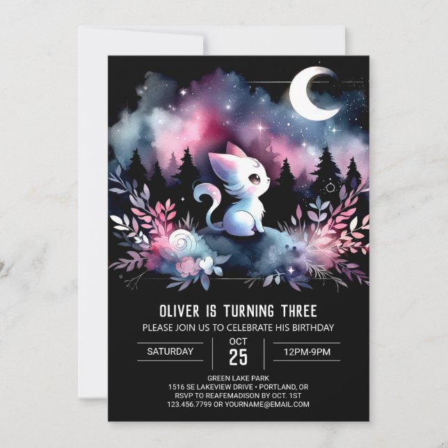 Fun Kitten Cat Birthday Invitation (Front)