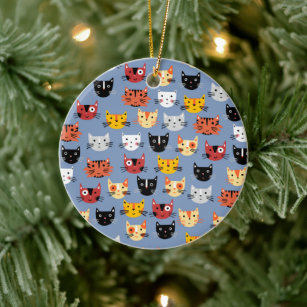Fun Kitty Cat Ceramic Tree Decoration