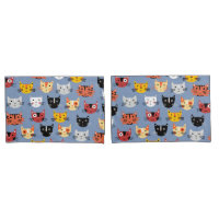 Fun Kitty Cat Pattern Blue