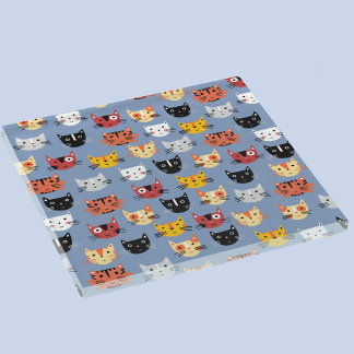 Fun Kitty Cat Pattern Glass Coaster