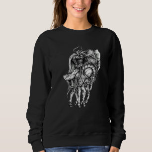FUN KNIGHT IN ARMOR  HELMIT WITH HORNS SWORD & SHI SWEATSHIRT