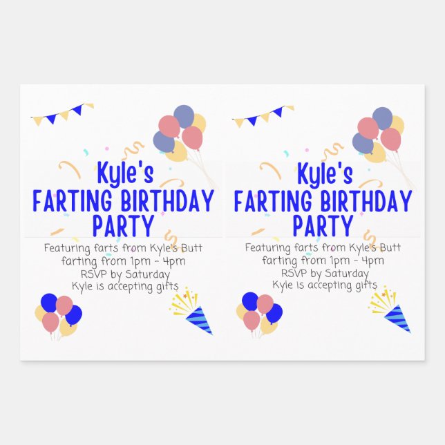 Fun Kyle Birthday party  Wrapping Paper Sheet (Front)