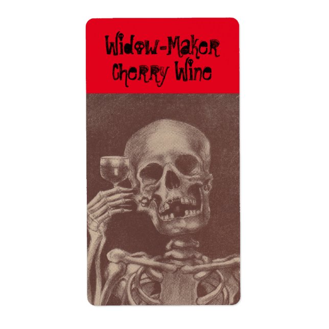Fun Label Widowmaker Homemade Wine Skeleton toast (Front)