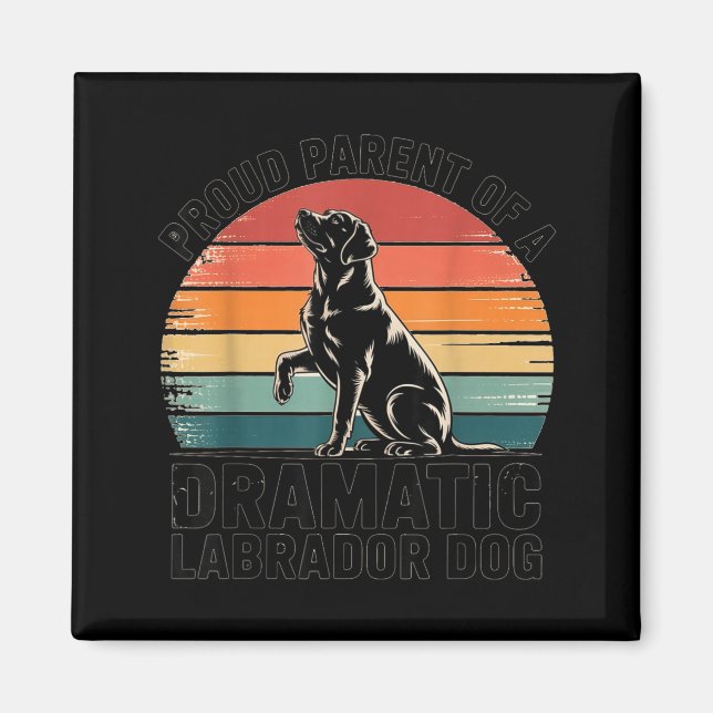 Fun Labrador Drama Dog Pet Lover Parent Mom Dad Bl Magnet (Front)