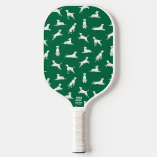 Fun Labrador Retriever Lab Dog Custom Text Green Pickleball Paddle