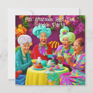 Fun Ladies Afternoon High Tea Garden Party 4 Invitation