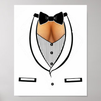 Fun Ladies Cleavage Tuxedo Party Mardi Gras Tailga Poster