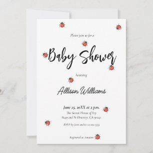 Fun Ladybug Baby Shower Invitation