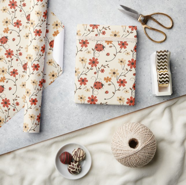 Fun Ladybug Patterns Wrapping Paper (Crafts)