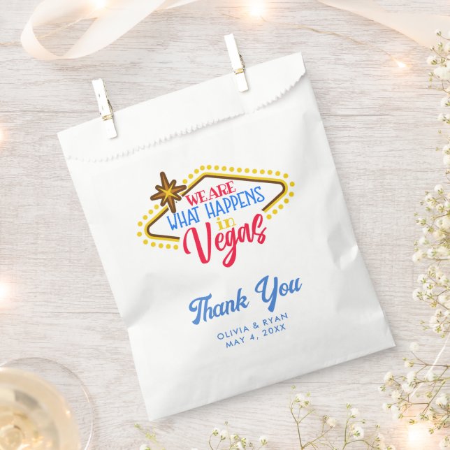 Fun Las Vegas Wedding Personalised Favour Bag  (Clipped)