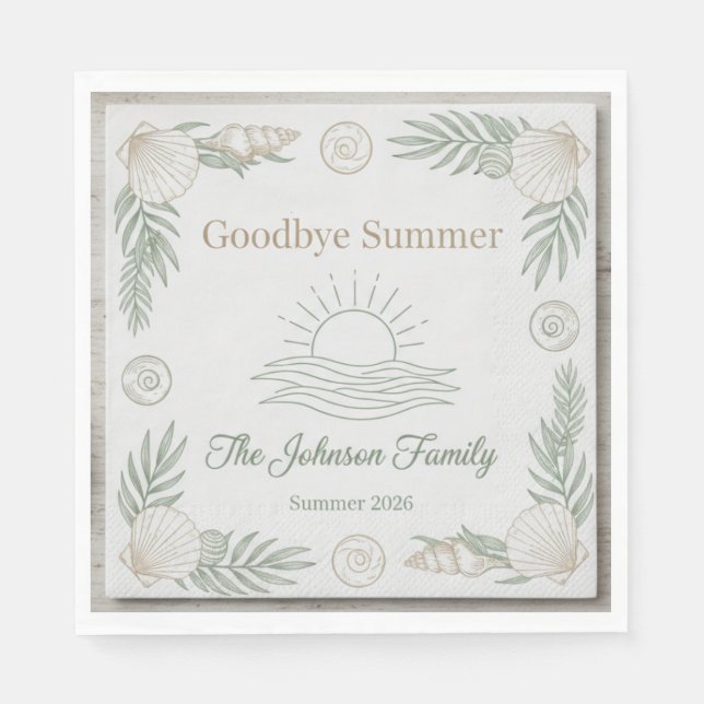 Fun Last Splash End of Summer Backyard BBQ Paper N Napkin (Front)