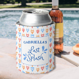 Fun "Last Splash" Theme Personalised Bachelorette Can Cooler