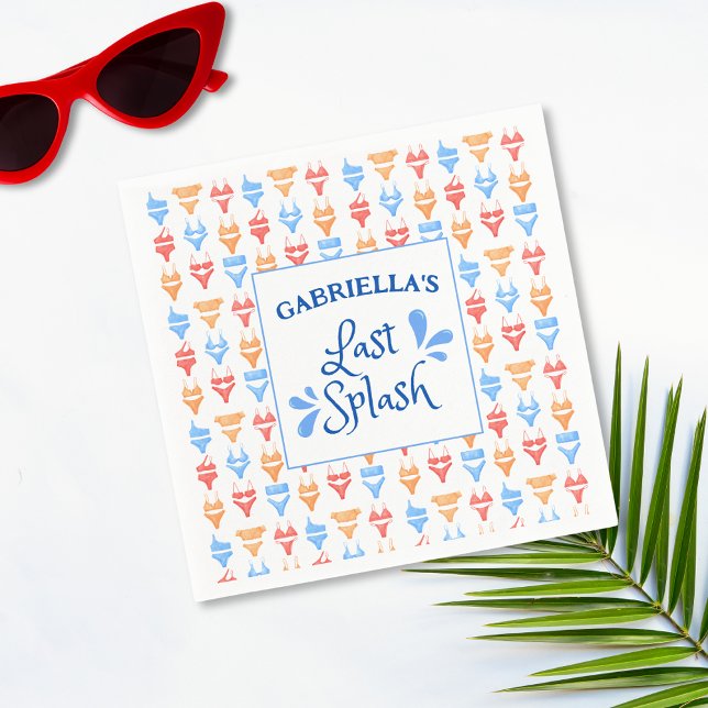 Fun "Last Splash" Theme Personalised Bachelorette Napkin (Creator Uploaded)