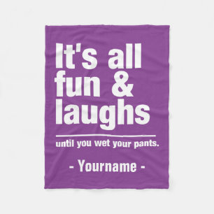 FUN & LAUGHS custom color fleece blankets