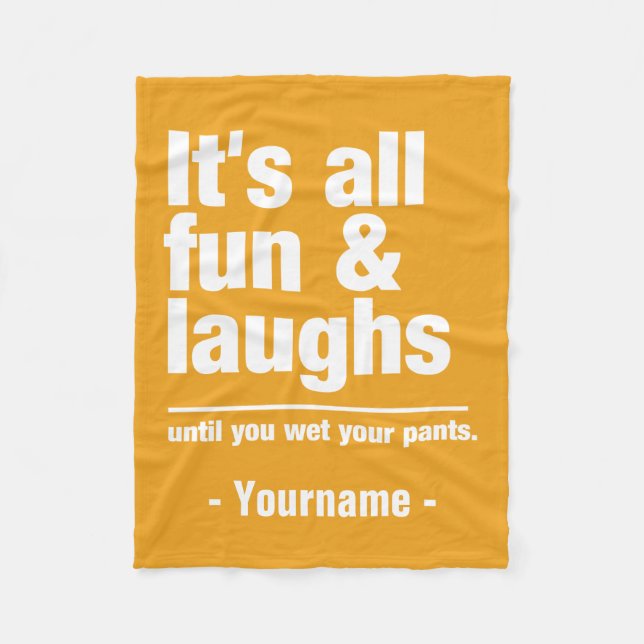 FUN & LAUGHS custom colour fleece blankets (Front)