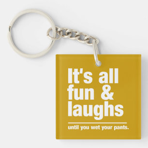 FUN & LAUGHS custom colour key chain