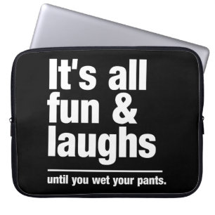 FUN & LAUGHS custom colour laptop sleeve