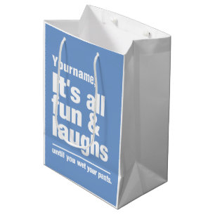 FUN & LAUGHS custom colour & name gift bags