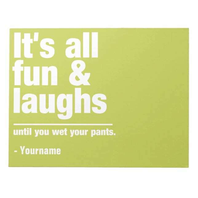 FUN & LAUGHS custom colour notepad (Front)