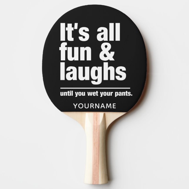 FUN & LAUGHS custom colour ping pong paddle (Back)