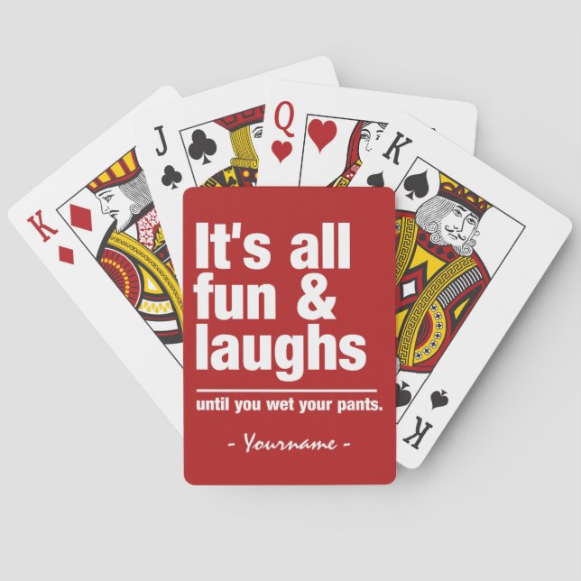 FUN & LAUGHS custom colour playing cards (Back)