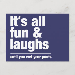 FUN & LAUGHS custom colour postcard