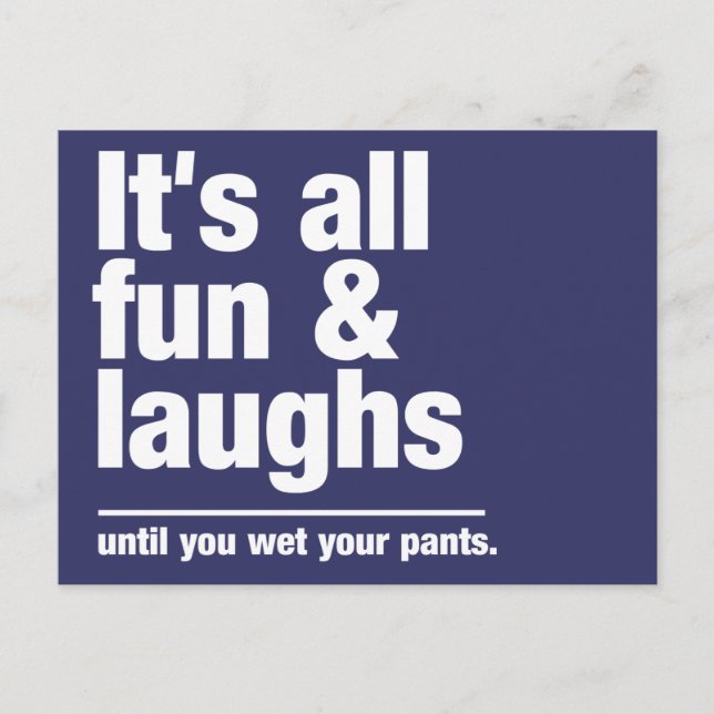 FUN & LAUGHS custom colour postcard (Front)