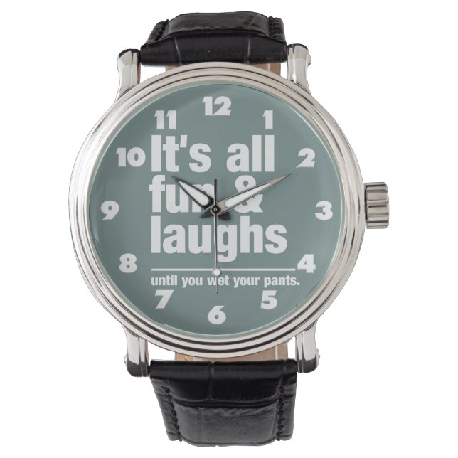 FUN & LAUGHS custom colour watches (Front)