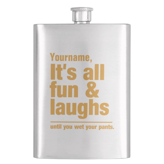 FUN & LAUGHS custom flask (Front)
