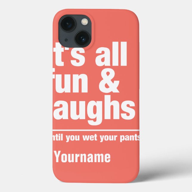 FUN & LAUGHS custom name & colour cases (Back)