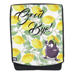 Fun Lemon and the Eggplant Bold Face Backpack