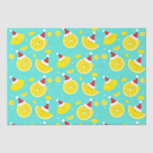 Fun Lemons Santa Hats Christmas Tissue Paper