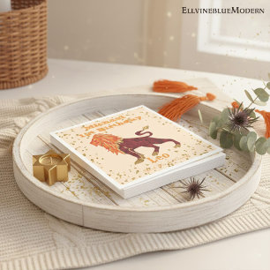 Fun Leo First Birthday & Gold Confetti Napkin