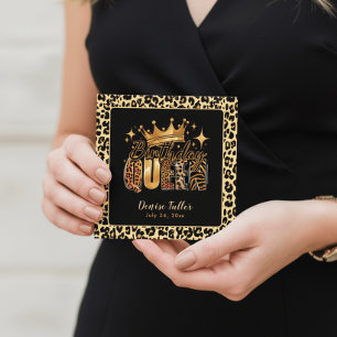 Fun Leopard Birthday Queen Forty Birthday Invitation