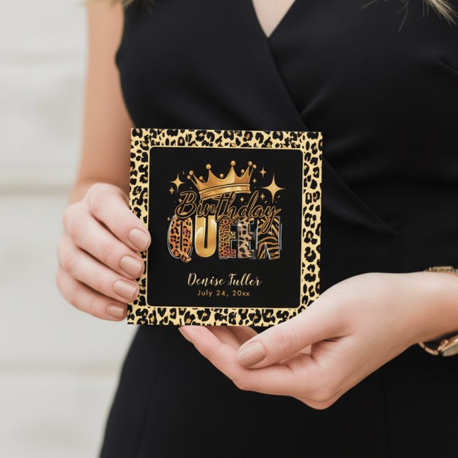 Fun Leopard Birthday Queen Forty Birthday Invitation (Creator Uploaded)